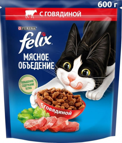 ФЕЛИКС Мясное объедение Говядина 600г