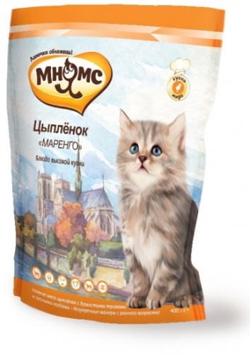 Мнямс АКЦИЯ д котят Цыпленок Маренго 400г+пауч