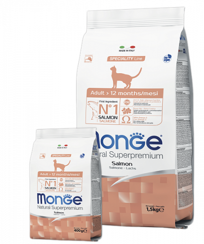 Monge Cat д к взрослых с лососем 1,5кг