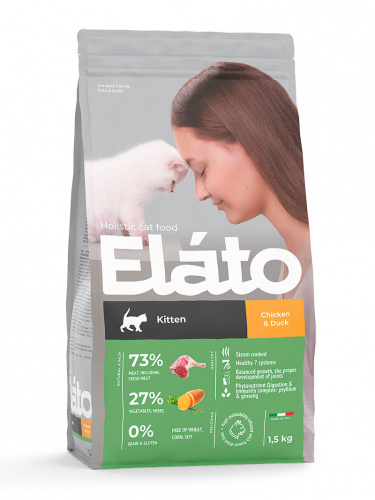 Elato Holistic д котят Курица Утка 1,5кг