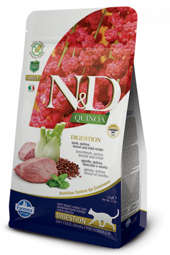 Фармина N&D Cat GF Quinoa д к чув.пищ Ягненок 1,5к