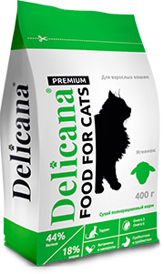 Delicana сухой д кошек стерилиз. 400г Ягненок