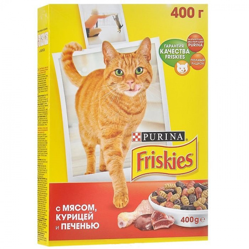 ФРИСКИС д к сух. мяс.курица.печень  400г (1 10)