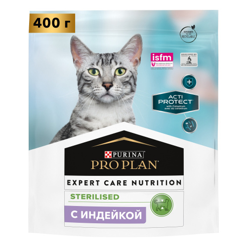 ПРО ПЛАН д кош сух. стер ActiProtect Индейка 400г