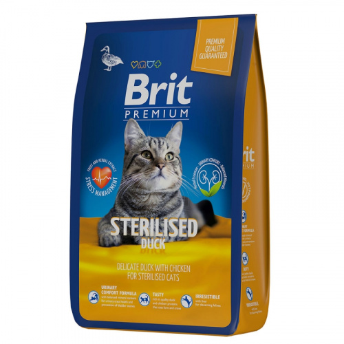 BRIT Premium д кошек стерил Утка курица 2кг