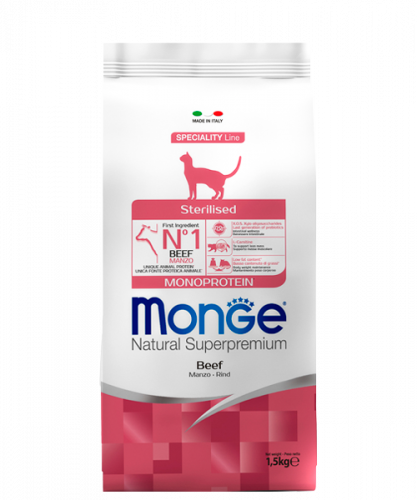 Monge Cat Sterilized д к стерил. с говядиной 1,5кг