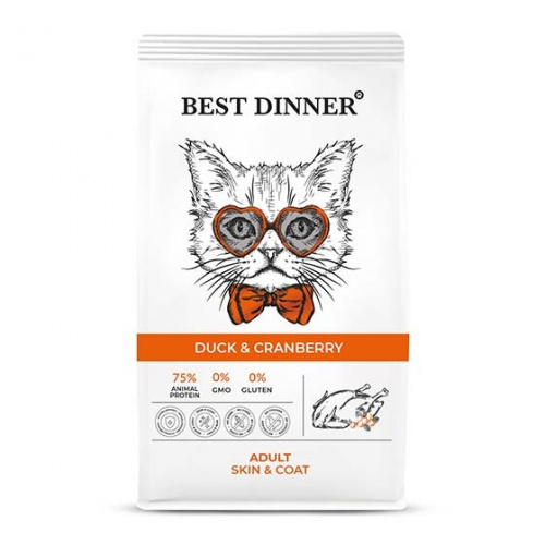 Best Dinner д к Adult Skin&Coat Утка клюква 1,5кг