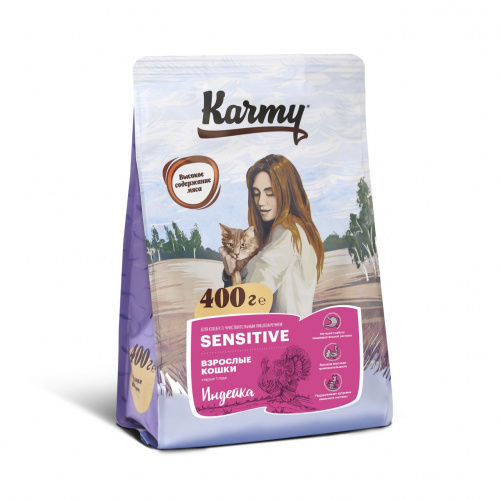 Karmy д к сенсетив Индейка 400г